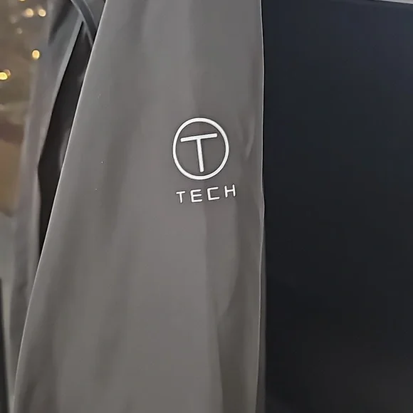 Mens TUMI Tech Harrington Windbreaker Zip Up Track Jacket L Nylon Black - Picture 3 of 6